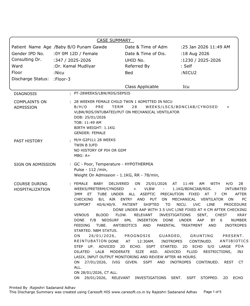 CASE SUMMARY BO Punam G - HR NPF
