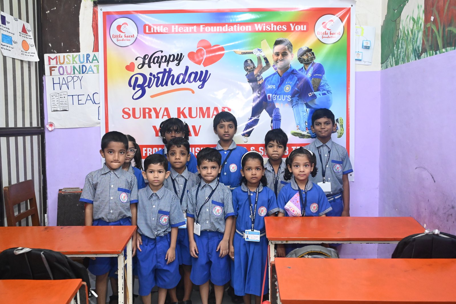 Children gathered together at a foundation celebration